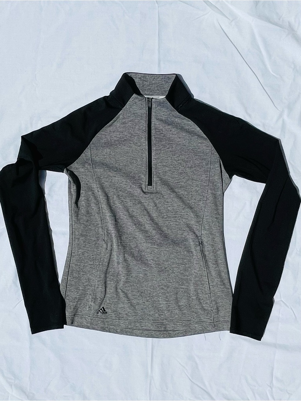 Adidas Women’sGray and Black Half-Zip Performance Pullover, Size XS